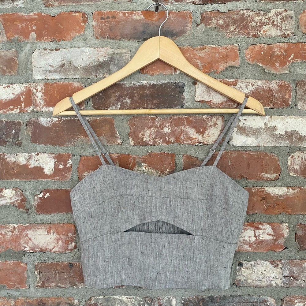 Jason Wu Gray Crop Top with Front Cutout